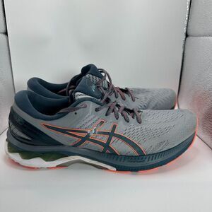 Asics Gel Kayano 27 Shoes Mens Size 12 Gray Green Running Trainer Cushioned